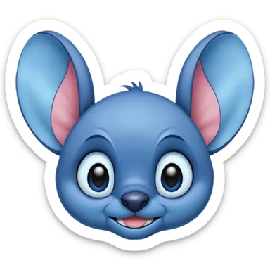 Stitch blue character with big ears sticker