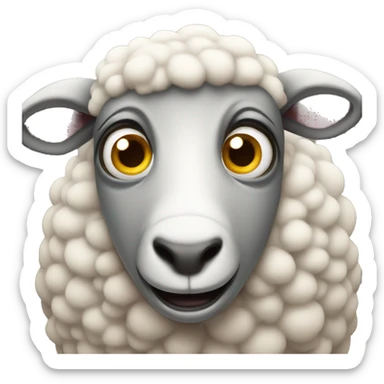 A terrified sheep sticker