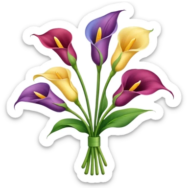 calla lily flower multicolor bouquet sticker