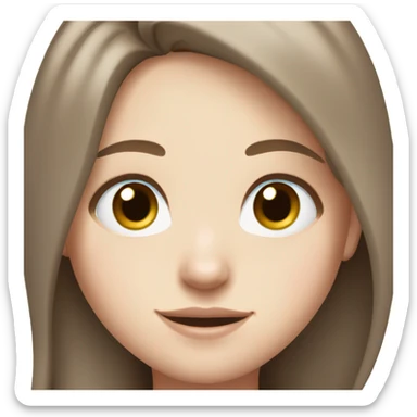 Girl, long brown hair, light blue eyes, freckles, pale skin sticker