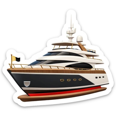 yacht with small Egyptian flag sticker