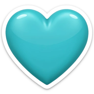 turquoise heart sticker