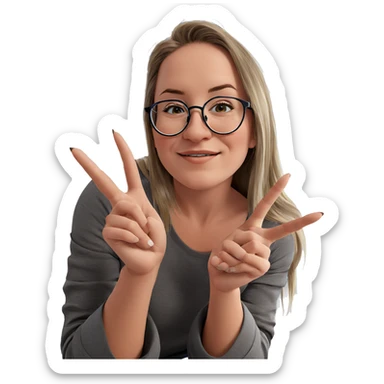 smiling girl with glasses indoors sticker