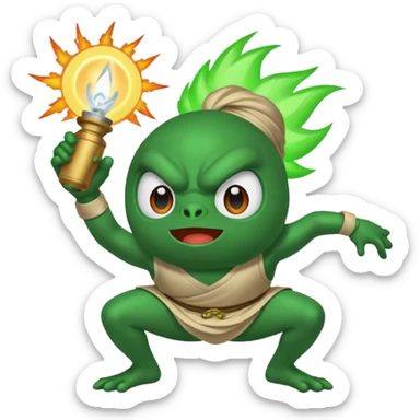 pepe genki dama sticker