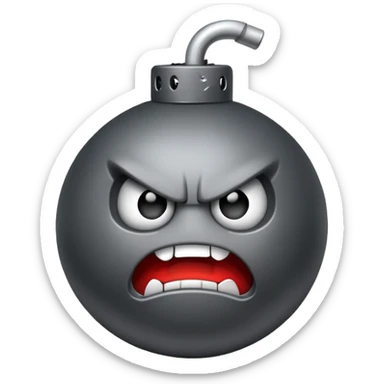 Bomb with a face sticker