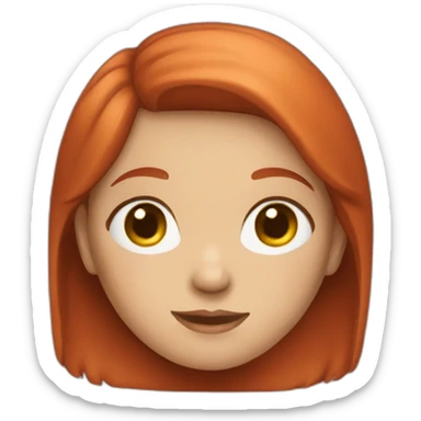 young girl with red hair sticker