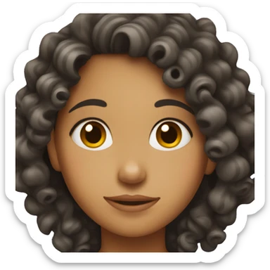hispanic girl with curly hair sticker