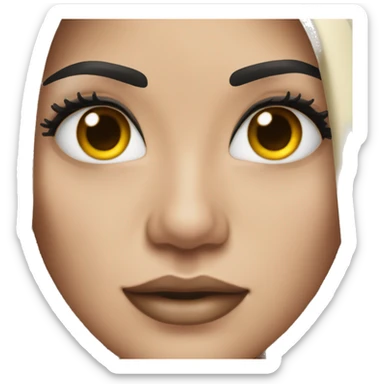 woman with long black hair and long lashes sticker