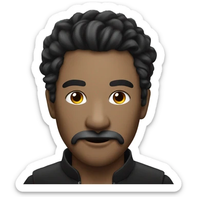 homme noir darksin avec des tresses et un bouc sticker