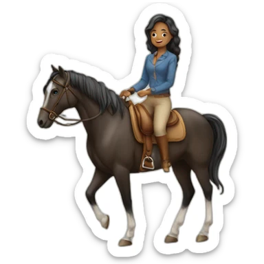 Mulher montada a cavalo  sticker