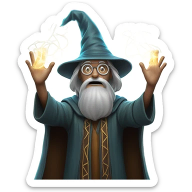 Wizard doing spell on lungs sticker