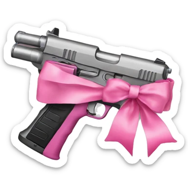 Gun with pink bow  sticker