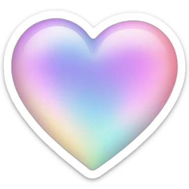 Pastel gradient hue iridescent heart sticker