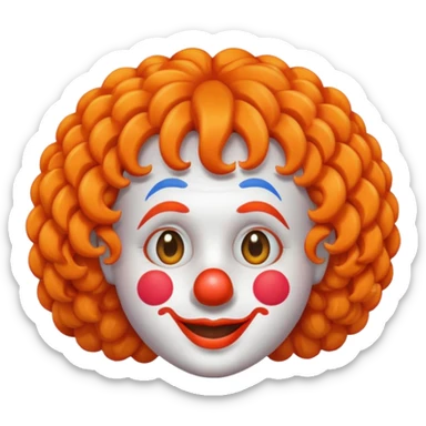clown's wig only, no clown, apple emoji style sticker