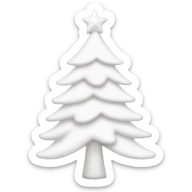white christmas tree with white bow sticker