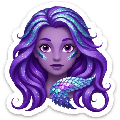 glitter purple siren sticker