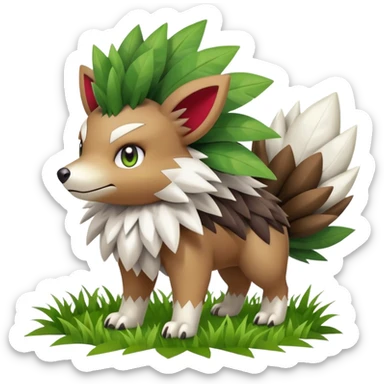Shiny Zigzagoon-Shaymin-hybrid, full body sticker