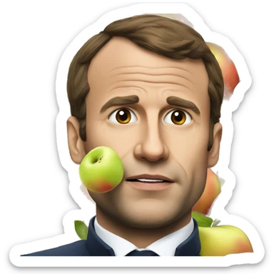 Macron qui mange un pomme sticker