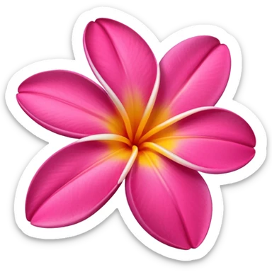 frangipani flower hot pink sticker