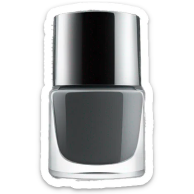 Dark grey nail polish bottle with black lid sticker