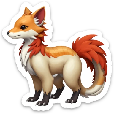 Shiny Brown Red Orange Golden Bronze Ginger Black Grey White Beige Linoone-Absol-Trico-Hybrid (Full body) sticker