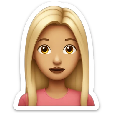 a girl with a pout sticker