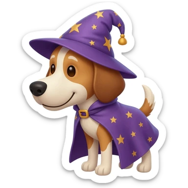 Dog wizard sticker