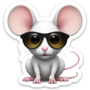 two mice with dark non seethe sunglasses sticker