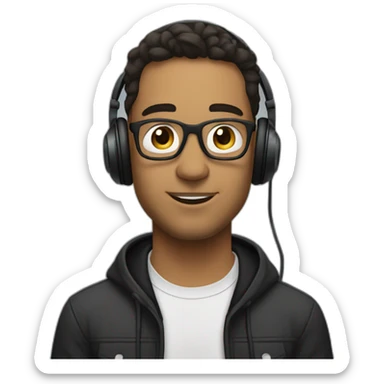 Alex the music producer with headphones on sticker