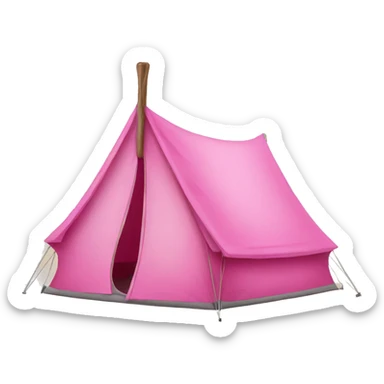 Pink camping tent sticker