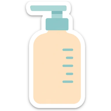 beauty product bottle with a measuring scale sticker