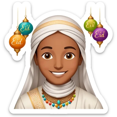 Happy Eid  colorful vibe and words written  sticker