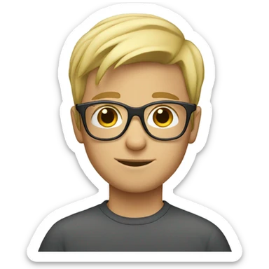 blonde boy with glasses indoors sticker
