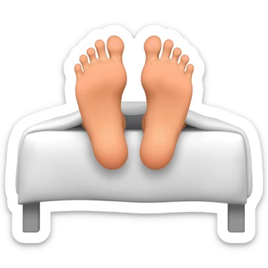 Bana yatakta uzanmış ayakları armasinda görünen bir emoji oluştur sticker