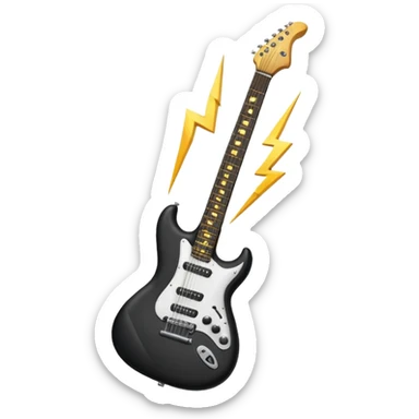 electric guitar with a lightning bolt sticker