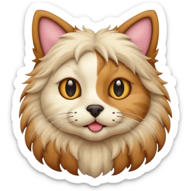 cat and dog one body sticker