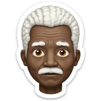 old man with white afro hair and black skin sticker