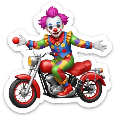 motorcycle-riding clown  sticker