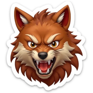 angry red wolf sticker