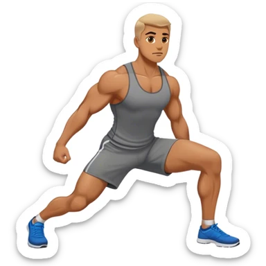 guy heavy lunges exercise sticker