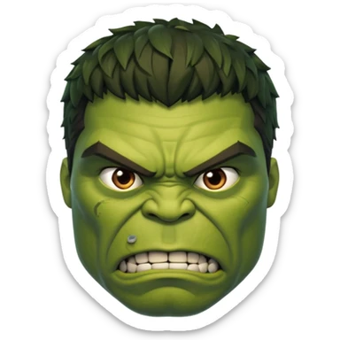 Hulk  angry wihtout crown   from Games of throne character face only front face sticker