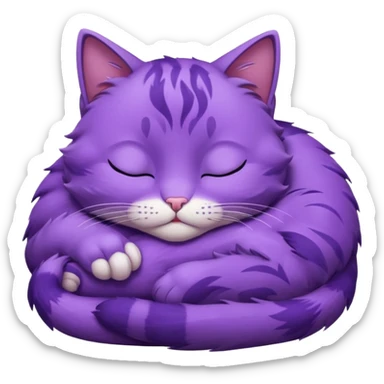 Un gato morado que este durmiendo con los ojos cerrados y que se vean sus patitas sticker