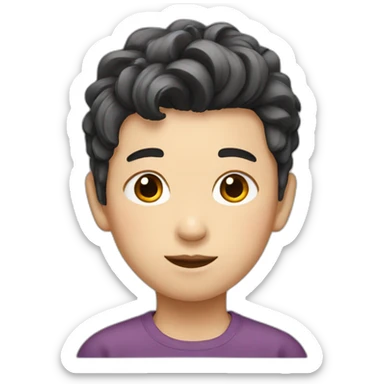 Boy with korean hairstyle sticker