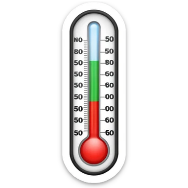 A straight thermometer has 5 colors on it, no round ball or circle at first  sticker