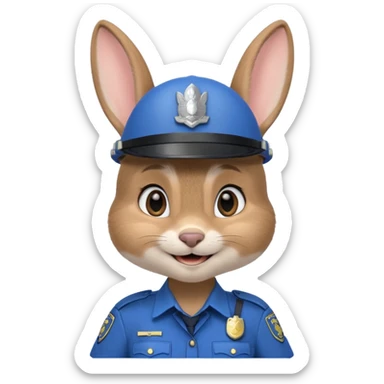 judy hopps, Rabbit police, blue uniform including helmet of uniform sticker