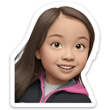 smiling girl with brown hair sticker