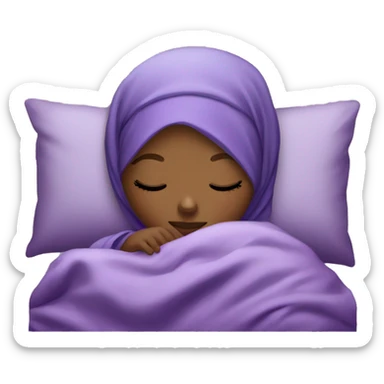 Black Hijabi sleeping in purple pyjamas sticker