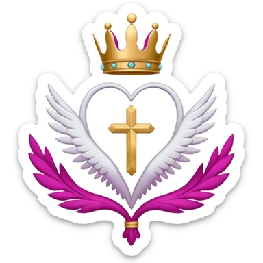 ave maria's emblem with a touch OF MAJENTA sticker