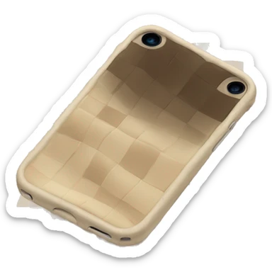 iPhone 14 with beige checkered case sticker