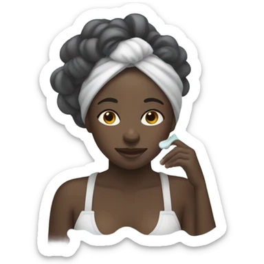 Black girl washing face sticker